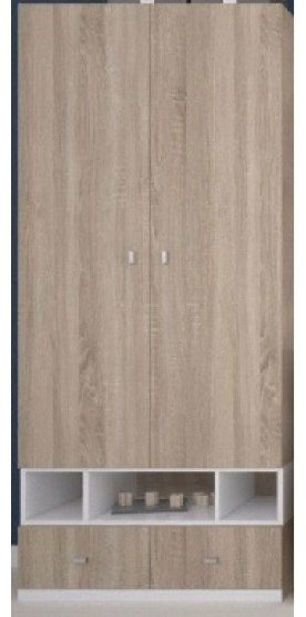 Распашной шкаф Гербор Моби SZF2D2S, 80x195х55 см, коричневый купить,NaN