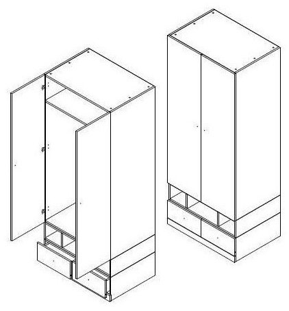 Распашной шкаф Гербор Моби SZF2D2S, 80x195х55 см, коричневый - ForteMarket Распашной шкаф Гербор Моби SZF2D2S, 80x195х55 см, коричневый купить,0