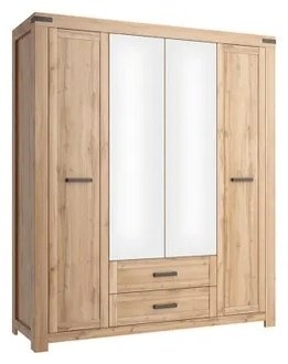Распашной шкаф ANREX Мортиз 4DG2S Z, 177x210х60 см, бежевый