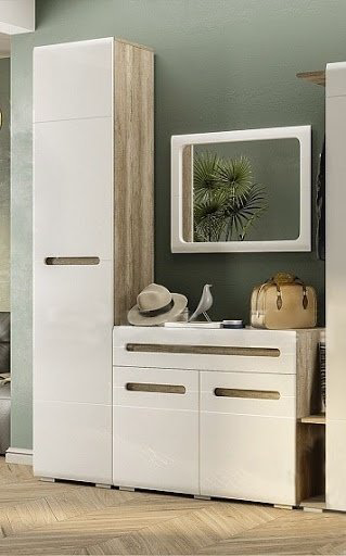 Распашной шкаф BTS Наоми ПН - 14 Каньон, 40x217х46 см, белый купить,NaN