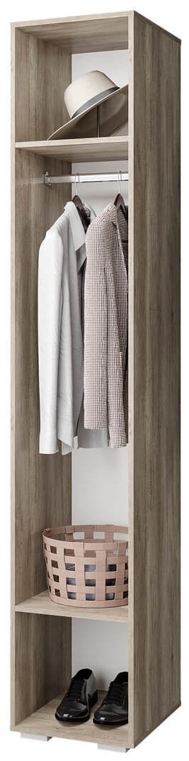 Распашной шкаф BTS Наоми ПН-14 15684, 40.2x217.6х46 см, белый, коричневый - ForteMarket Распашной шкаф BTS Наоми ПН-14 15684, 40.2x217.6х46 см, белый, коричневый купить,0