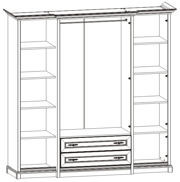 Шкаф распашной Гербор Соната 4Д 227x225х65.5см коричневый купить,NaN