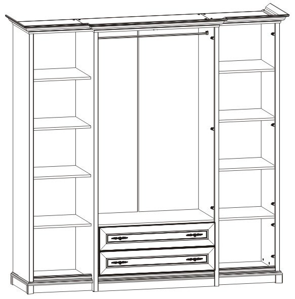 Шкаф распашной Гербор Соната 4Д 227x225х65.5см коричневый купить,NaN