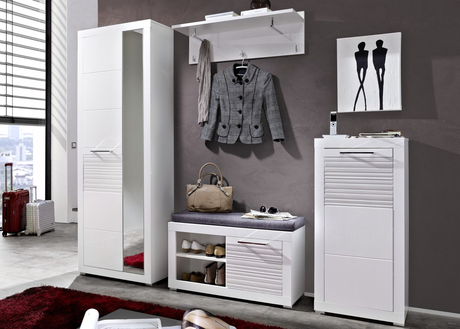 Распашной шкаф BRW Flames REG, 72x201х37 см, белый купить,NaN