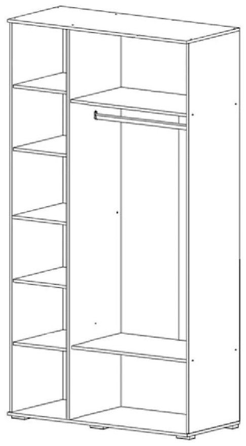 Распашной шкаф МИФ Норд 3-х ств, 120x223.6х51 см, светло серый купить,NaN