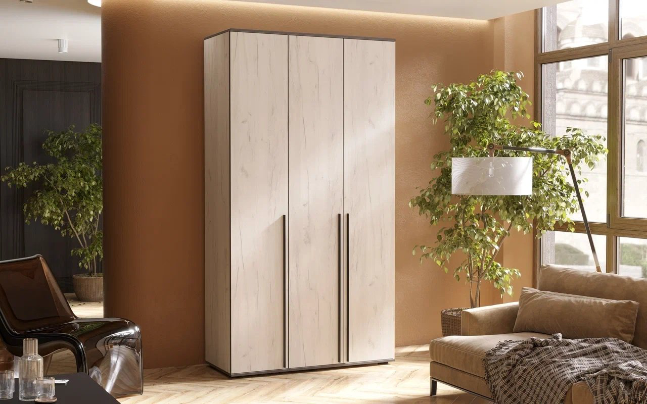 Распашной шкаф МИФ Норд 3-х ств, 120x223.6х51 см, светло серый купить,NaN