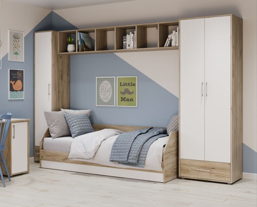Распашной шкаф Модерн Оливия, 35x204х47 см, белый, серый - ForteMarket Распашной шкаф Модерн Оливия, 35x204х47 см, белый, серый купить,0