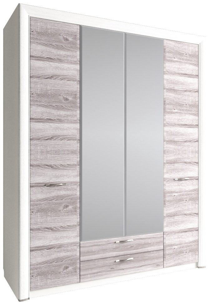 Распашной шкаф ANREX Оливия 4Д, 175x217х60 см, белый, серый купить,NaN