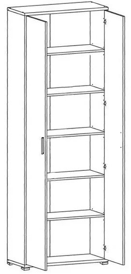 Шкаф распашной Гербор Офислайн REG 2D/79/220 79x221х35см коричневый купить,NaN