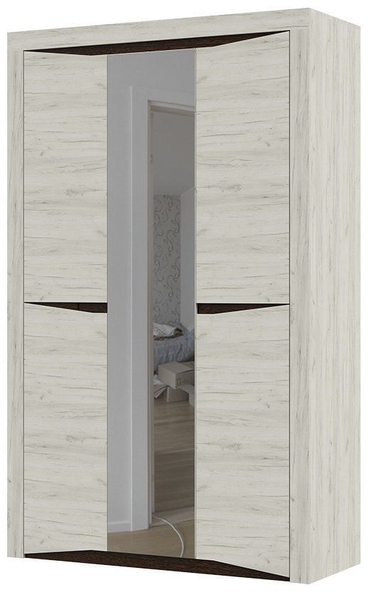 Шкаф Стендмебель Паола 137.6x220х53.2 см светло-серый купить,NaN