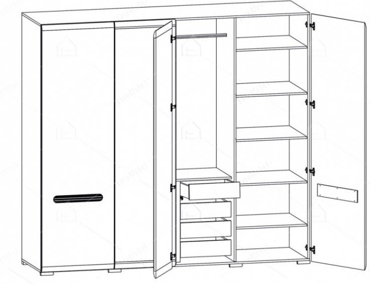 Распашной шкаф Гербор Ацтека 019_SZF2D2L 220x210х60см белый купить,NaN