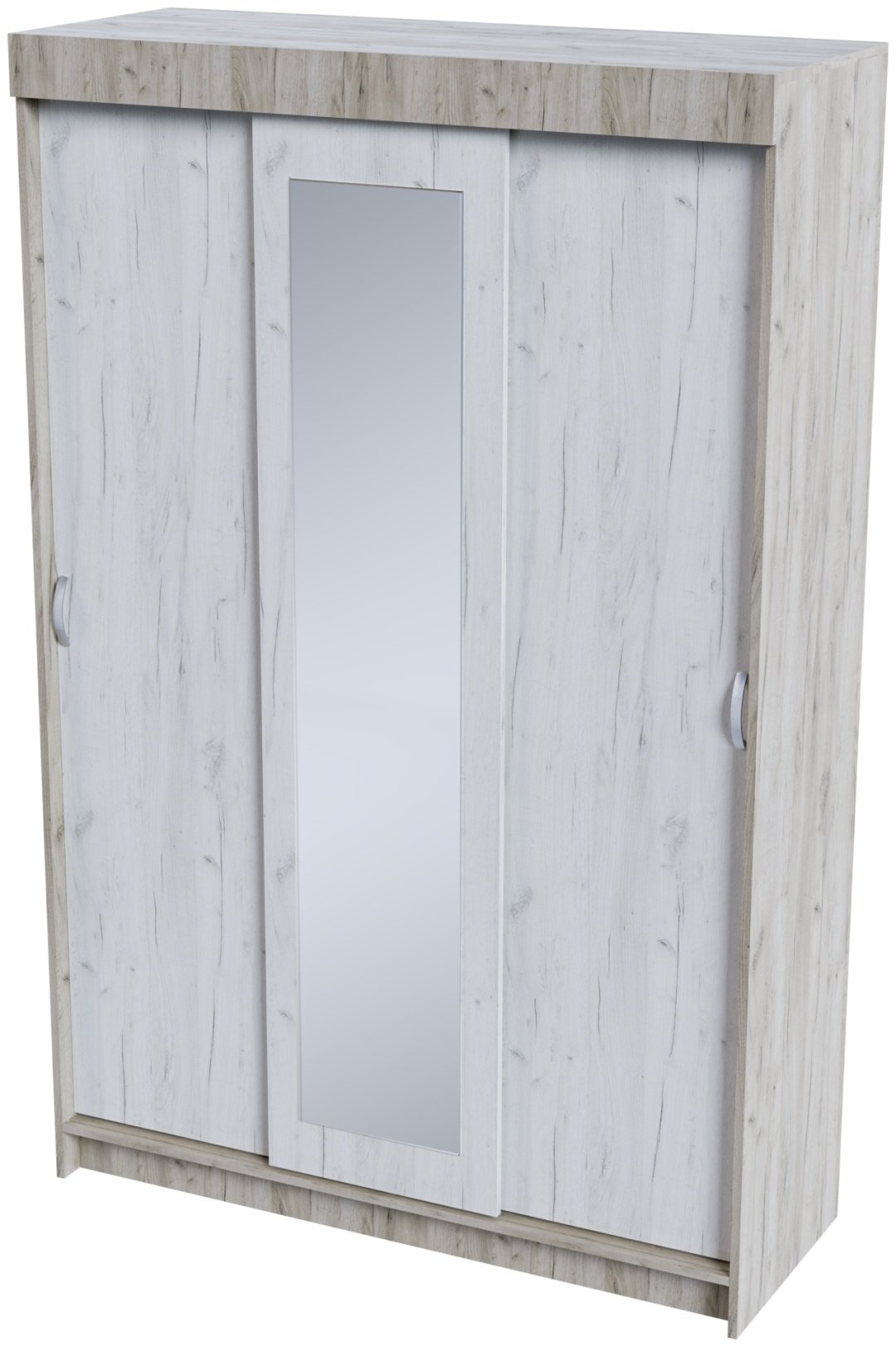 Шкаф-купе Стендмебель Бася купе 3Д, 130x200х51.6 см, белый, серый купить,NaN