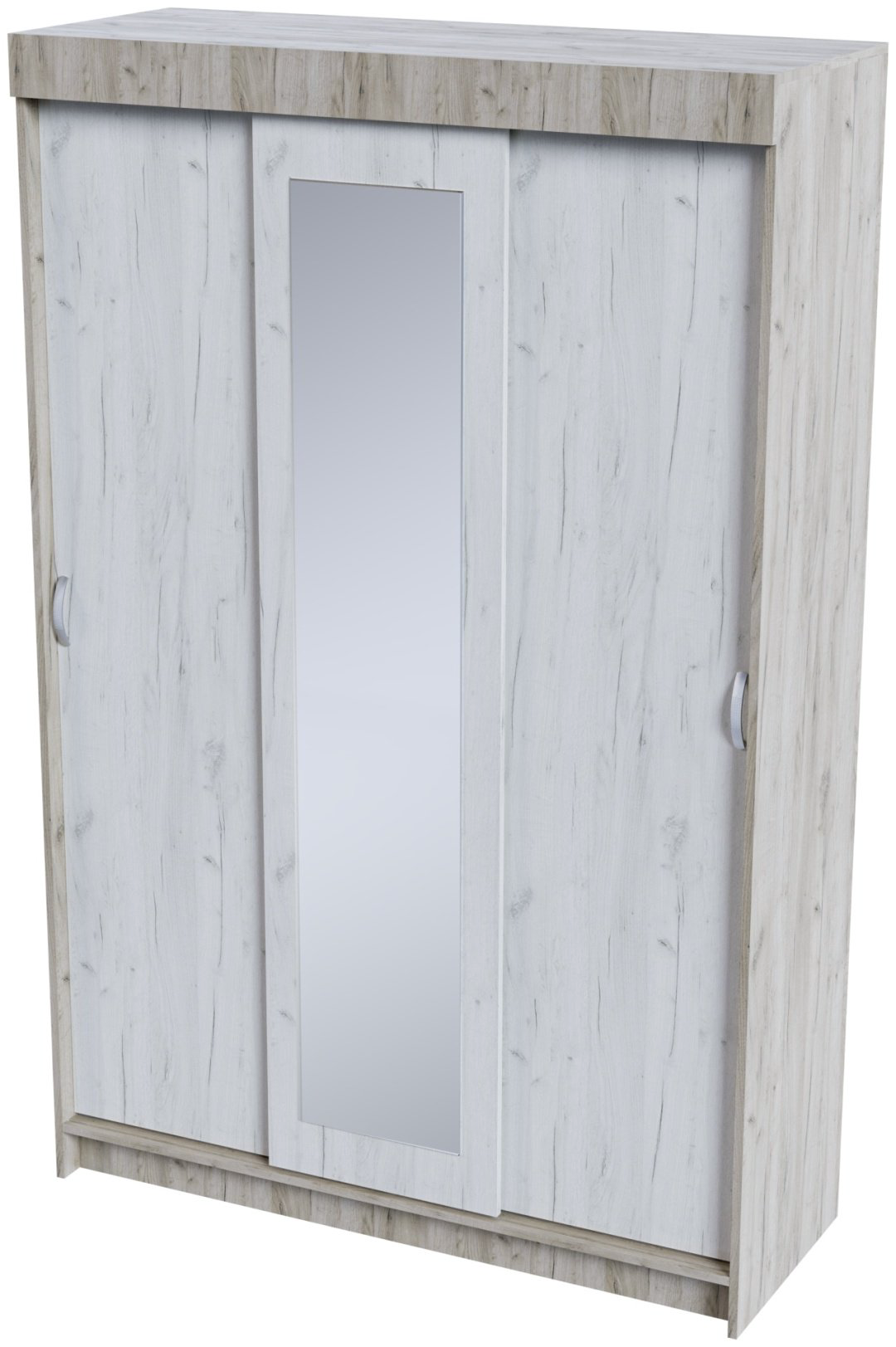 Шкаф-купе Стендмебель Бася купе 3Д, 130x200х51.6 см, белый, серый купить,NaN