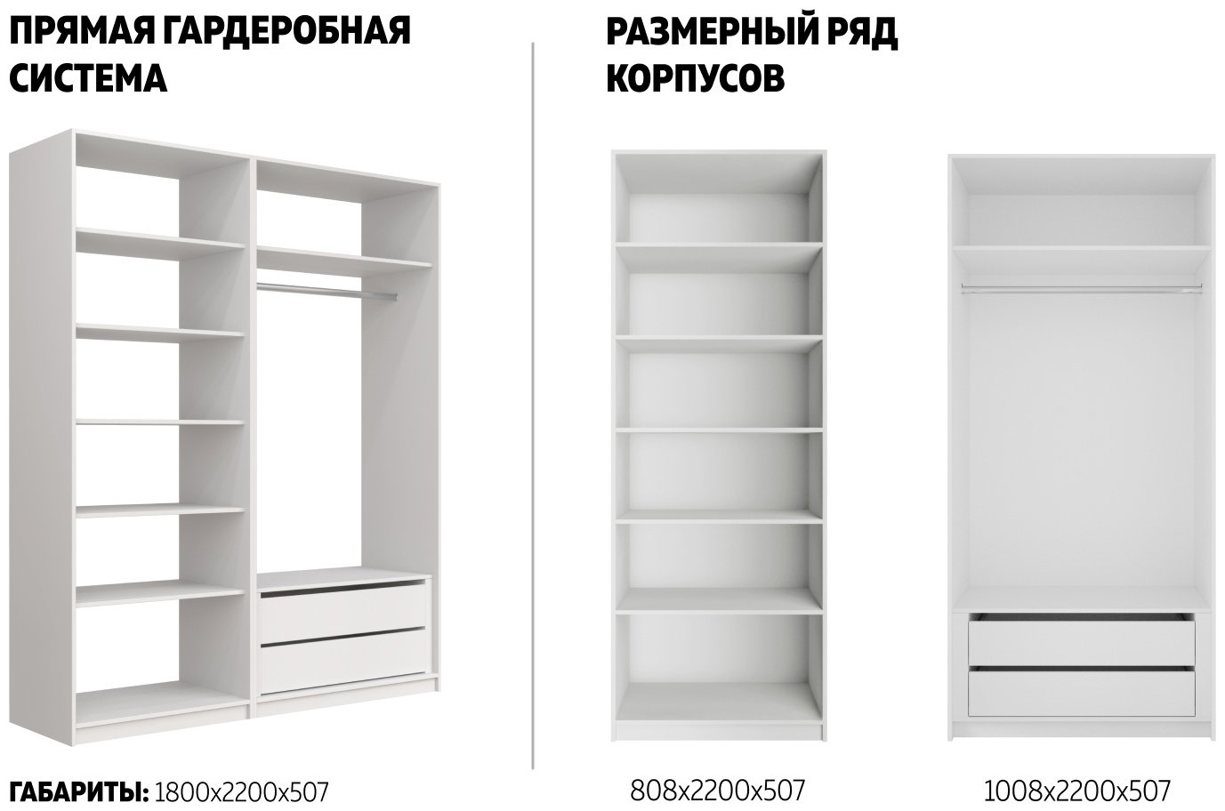Модуль для гардероба Мебель Азии Локер 180x220х50.7см белый купить,NaN