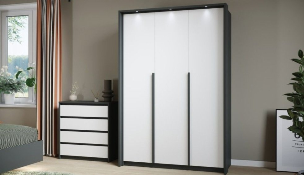 Распашной шкаф IMPERIAL Мишель 1068, 139x210х60.5 см, белый, серый купить,0