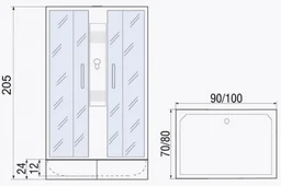 Душевая кабина River QUADRO Б/К XL 100/80/41 MT 100х80х220см