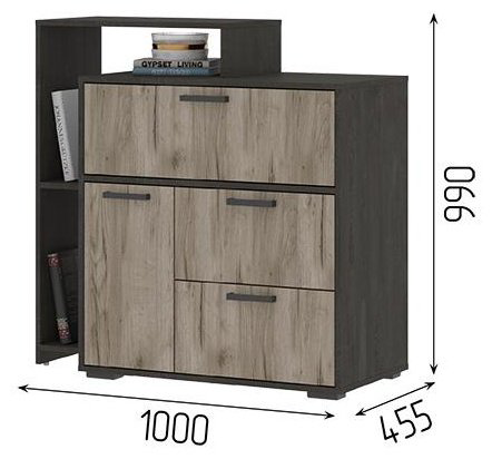 Комод Стендмебель Эдинбург 100x45.5x99см темно-серый купить,NaN