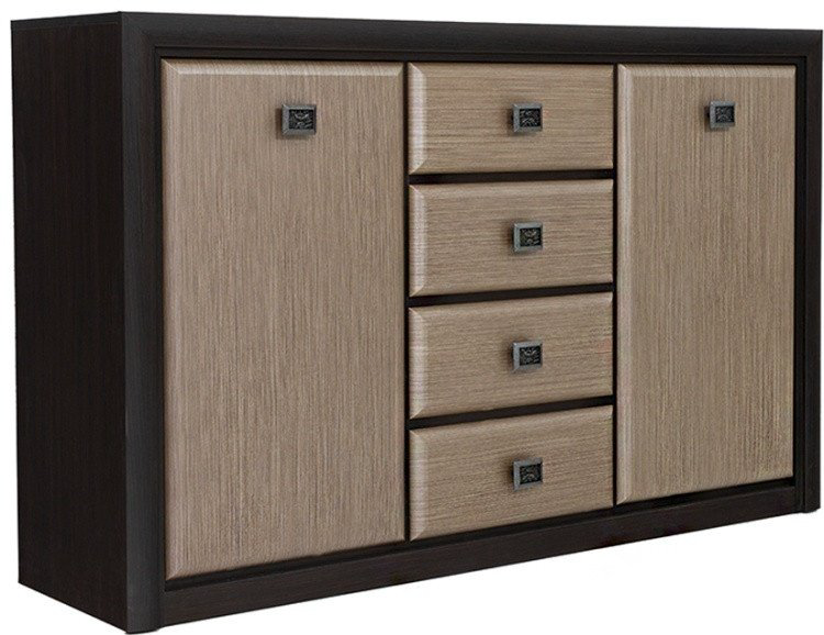 Комод без бренда КОМ2D4S 150x40x94см коричневый купить,NaN