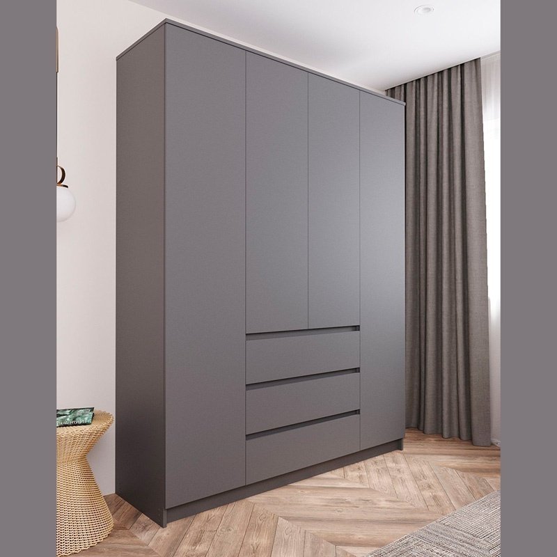 Распашной шкаф СВ Мебель Денвер, 160.1x205.2х46.2 см, графит - ForteMarket Распашной шкаф СВ Мебель Денвер, 160.1x205.2х46.2 см, графит купить,0