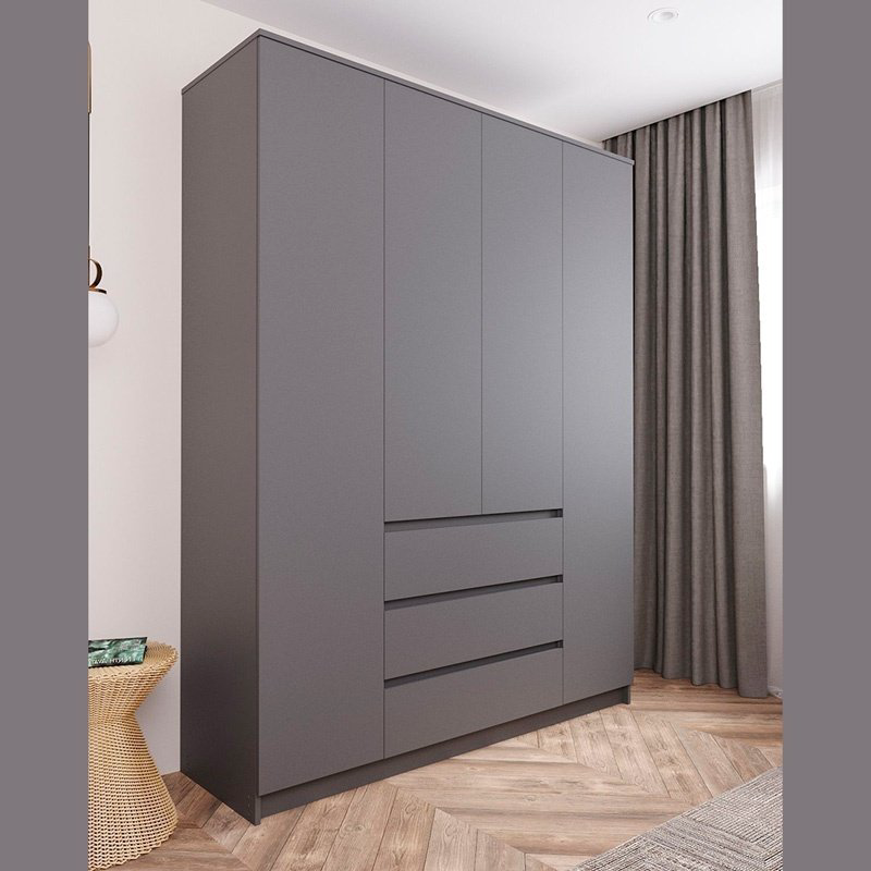 Распашной шкаф СВ Мебель Денвер, 160.1x205.2х46.2 см, графит купить,NaN