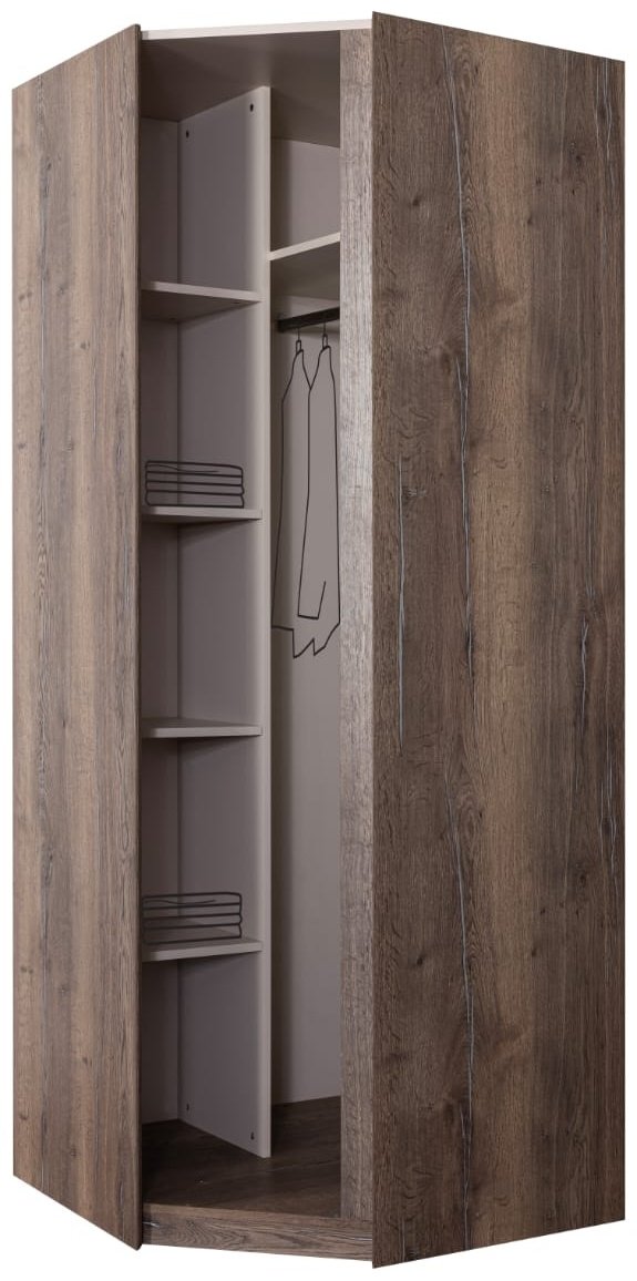 Шкаф угловой Роули, 92x230х92 см, коричневый купить,0