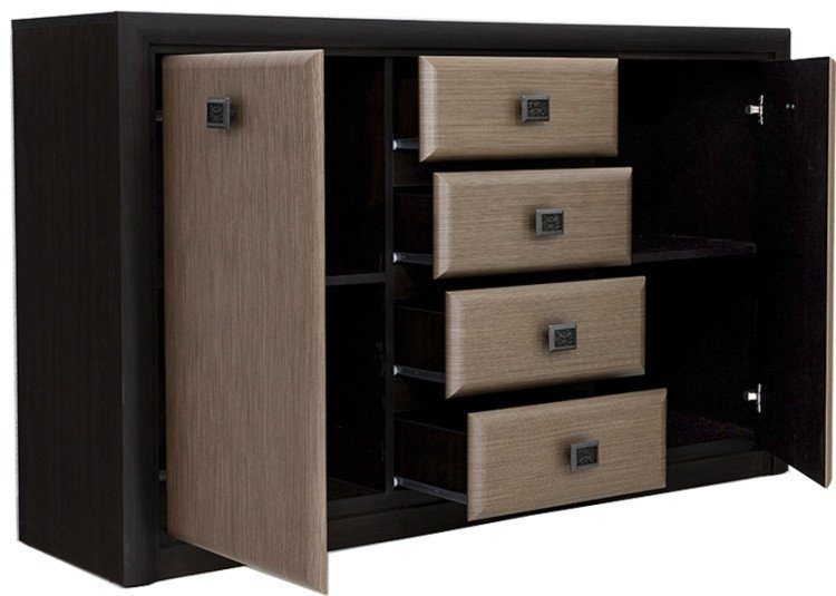 Комод без бренда КОМ2D4S 150x40x94см коричневый купить,NaN