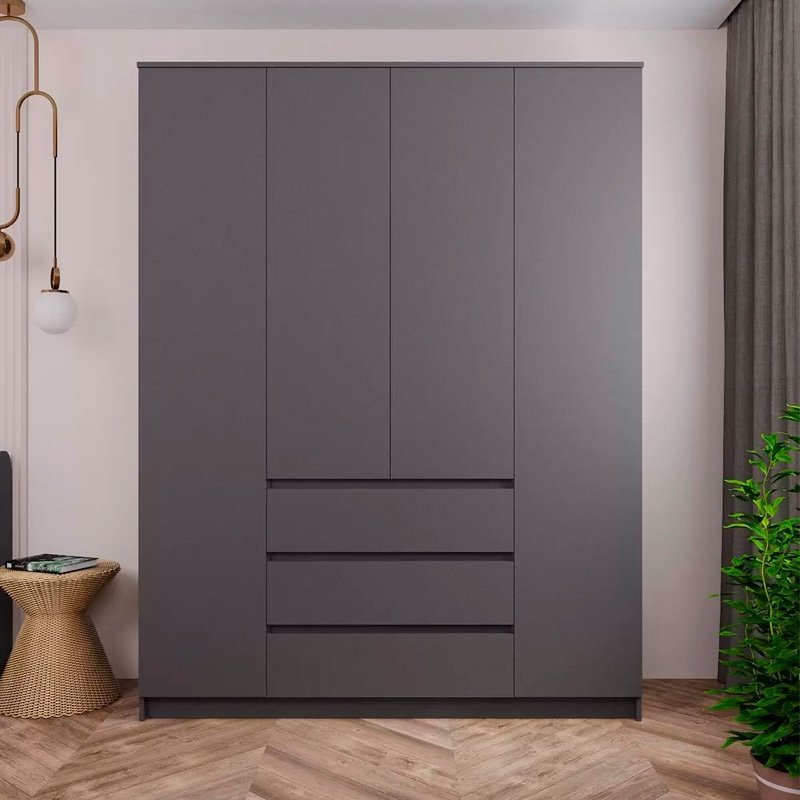 Распашной шкаф СВ Мебель Денвер, 160.1x205.2х46.2 см, графит - ForteMarket Распашной шкаф СВ Мебель Денвер, 160.1x205.2х46.2 см, графит купить,0