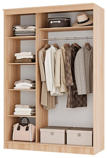 Шкаф-купе BTS Сакура, 150x221.6х61 см, белый, бежевый - ForteMarket Шкаф-купе BTS Сакура, 150x221.6х61 см, белый, бежевый купить,0