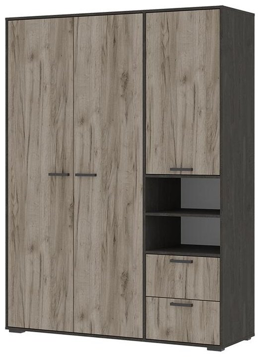 Распашной шкаф Стендмебель Эдинбург, 150x200х50.5 см, темно-коричневый, темно-серый купить,NaN