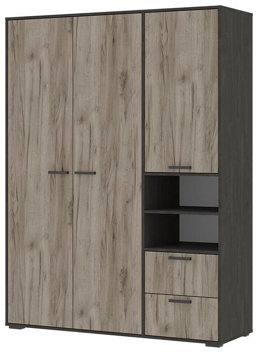Распашной шкаф Стендмебель Эдинбург, 150x200х50.5 см, темно-коричневый, темно-серый купить,NaN