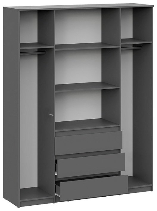 Распашной шкаф СВ Мебель Денвер, 160.1x205.2х46.2 см, графит - ForteMarket Распашной шкаф СВ Мебель Денвер, 160.1x205.2х46.2 см, графит купить,0