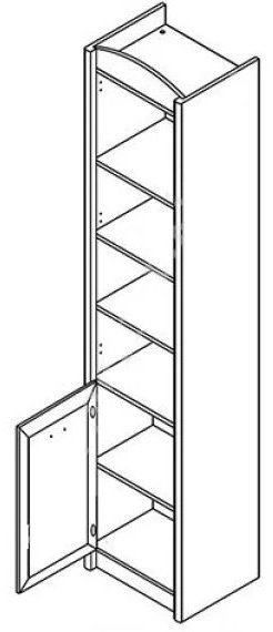 Шкаф-пенал Гербор SALERNO REG1D L/P, 47x220х39 см, белый купить,NaN