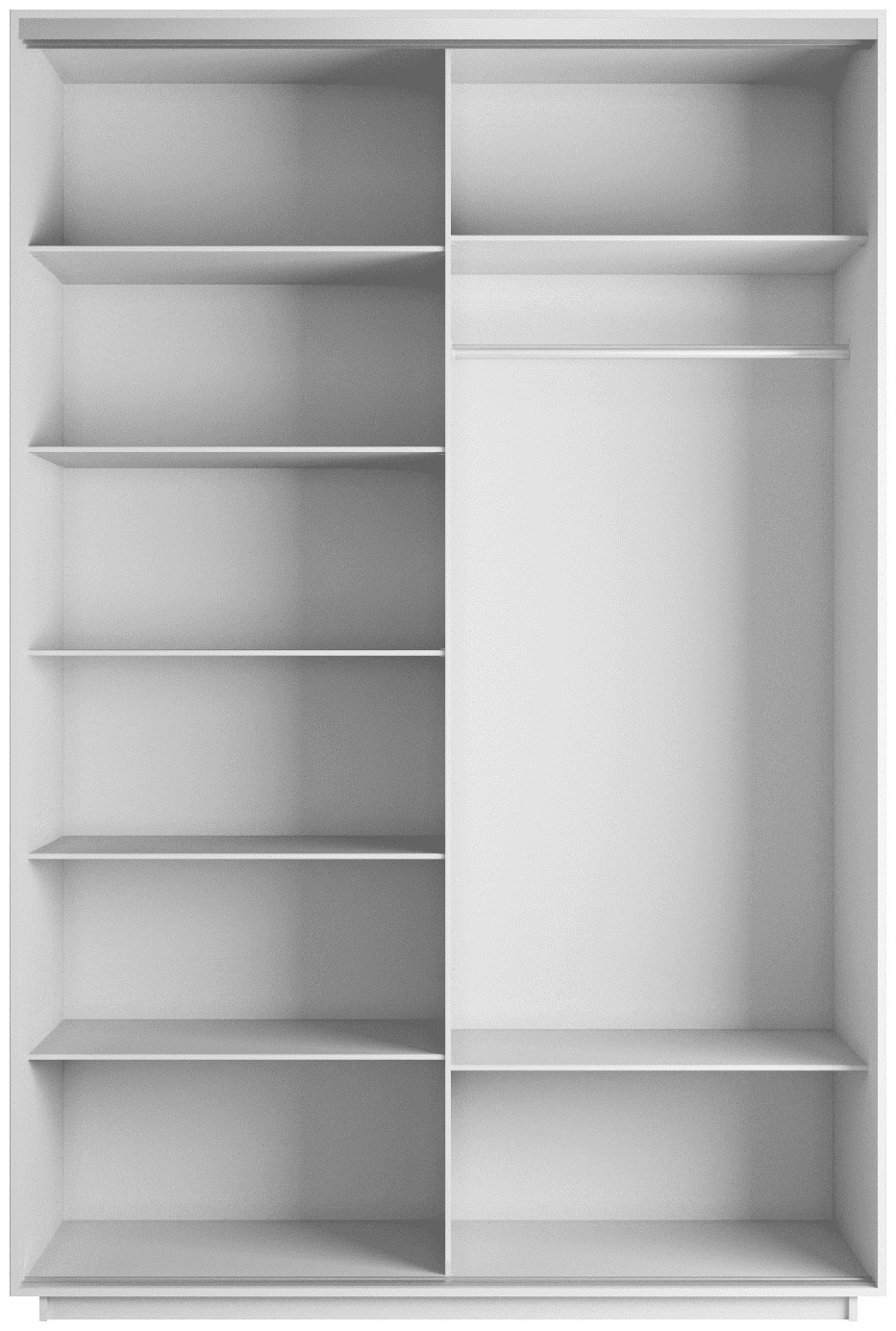 Шкаф-купе Мебель Азии Экспресс 2Д1ЗЛ, 120x220х60 см, белый купить,0