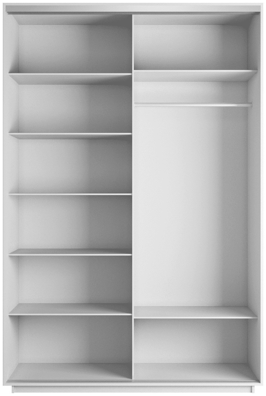 Шкаф-купе Мебель Азии Экспресс 2Д1ЗЛ, 120x220х60 см, белый купить,NaN