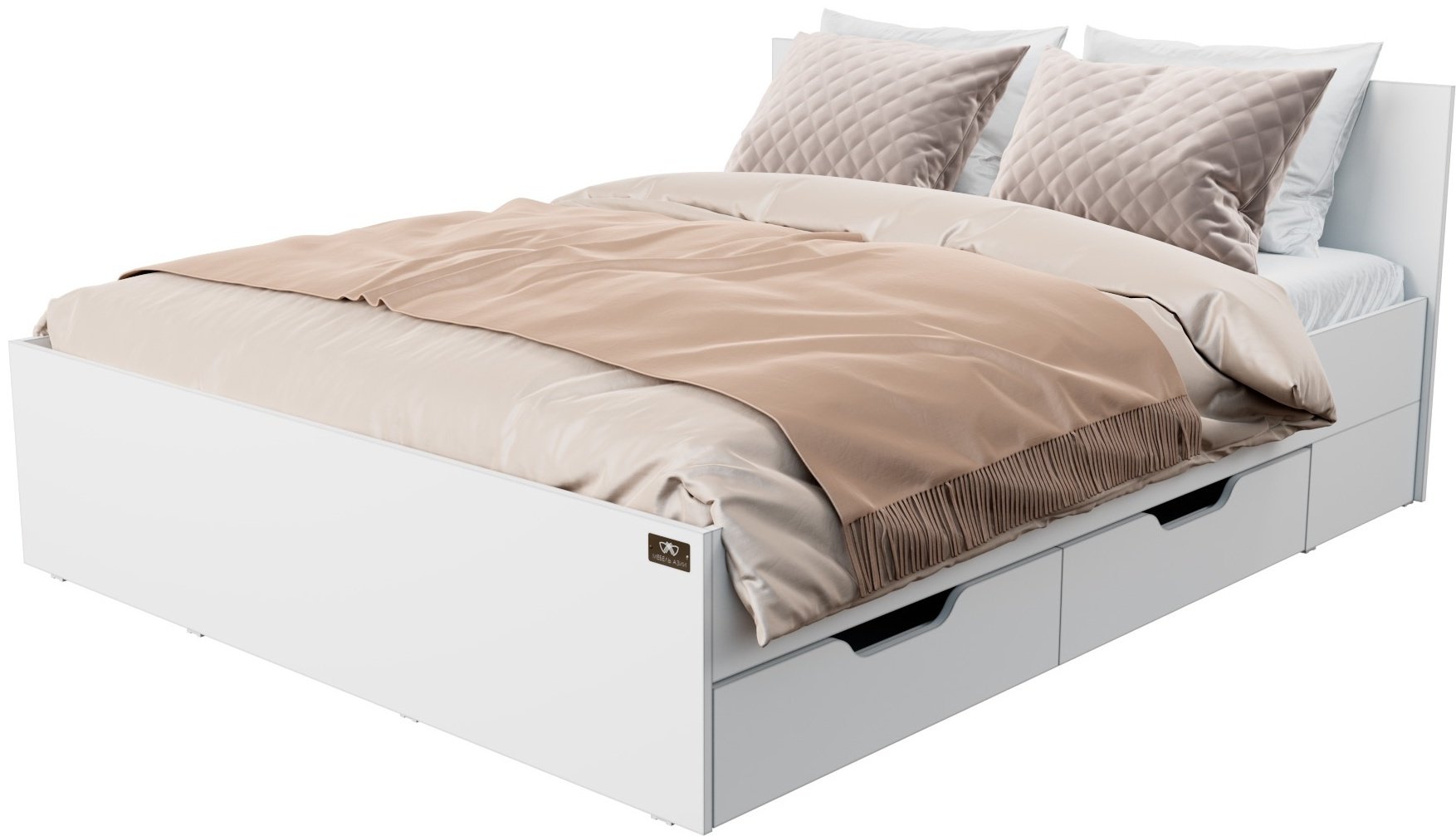 Кровать Мебель Азии Гармония 180x200см с матрасом белая купить,NaN