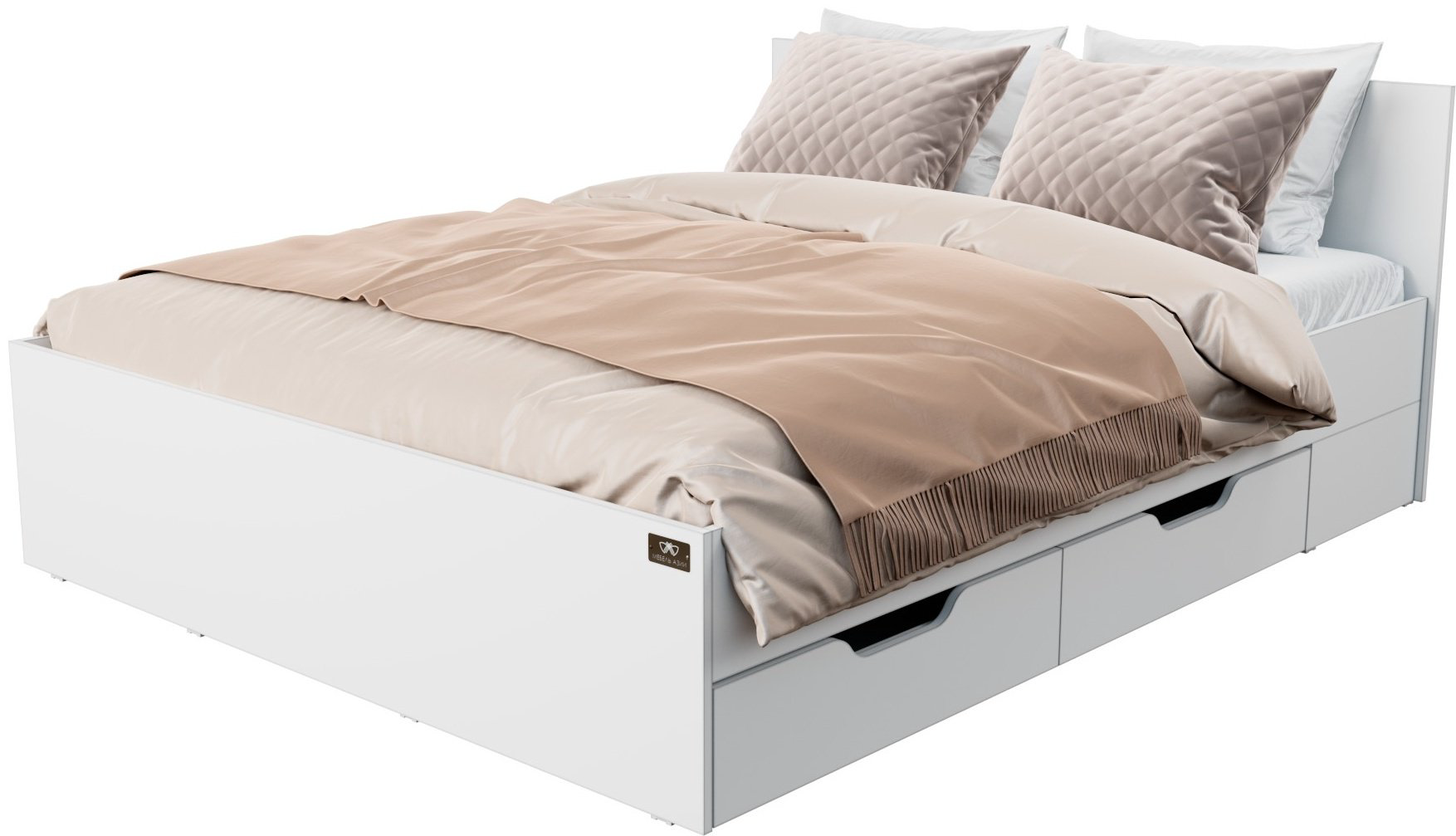 Кровать Мебель Азии Гармония 180x200см с матрасом белая купить,NaN