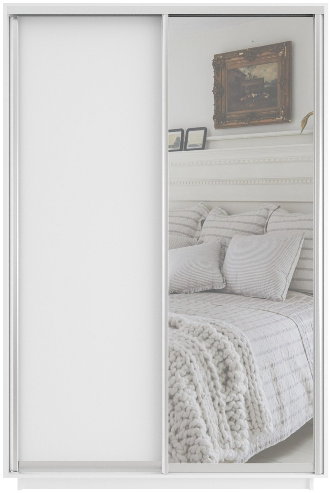 Шкаф-купе Мебель Азии Экспресс 2-140, 140x220х60 см, белый купить,NaN
