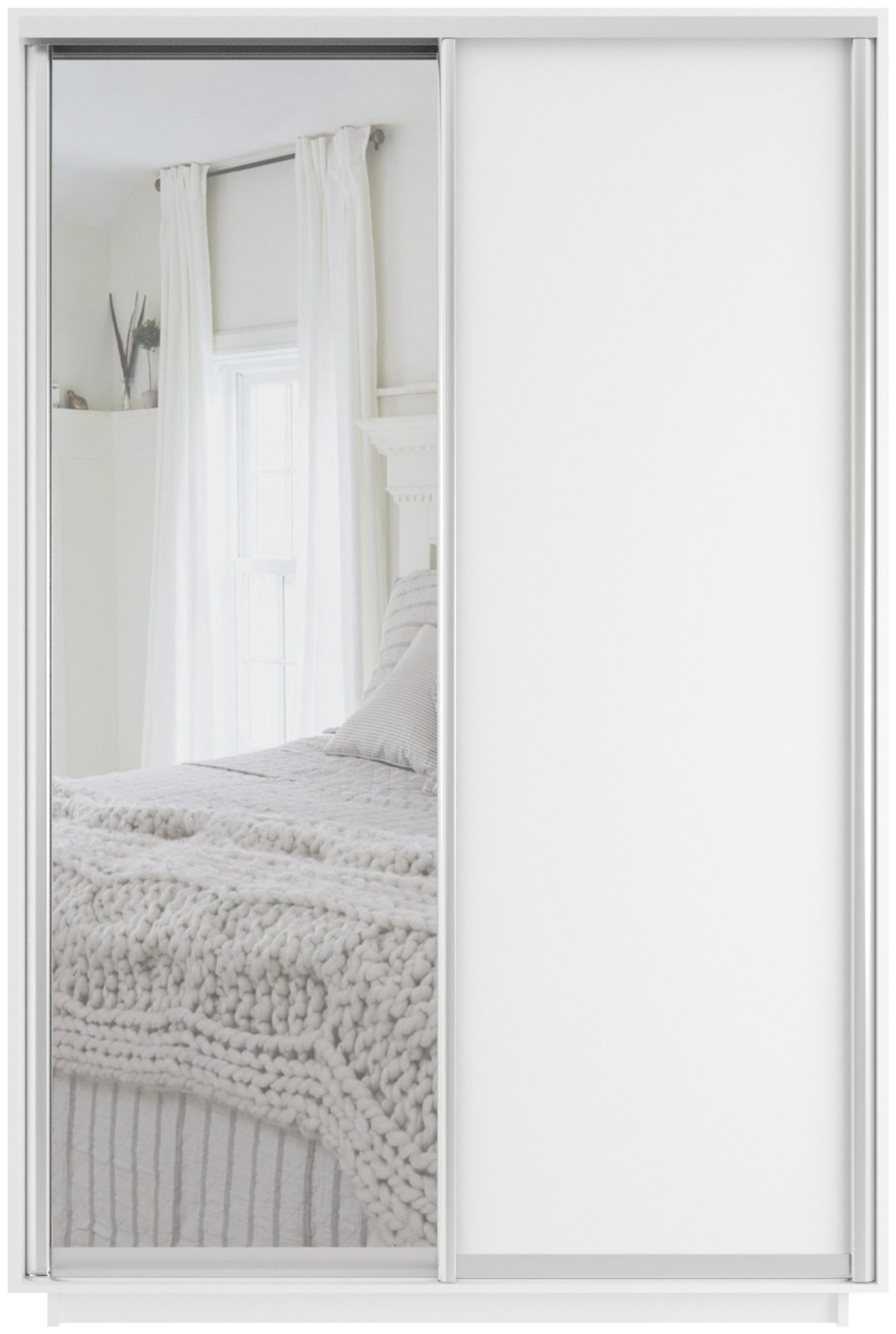 Шкаф-купе Мебель Азии Экспресс 2-140, 140x220х60 см, белый купить,NaN