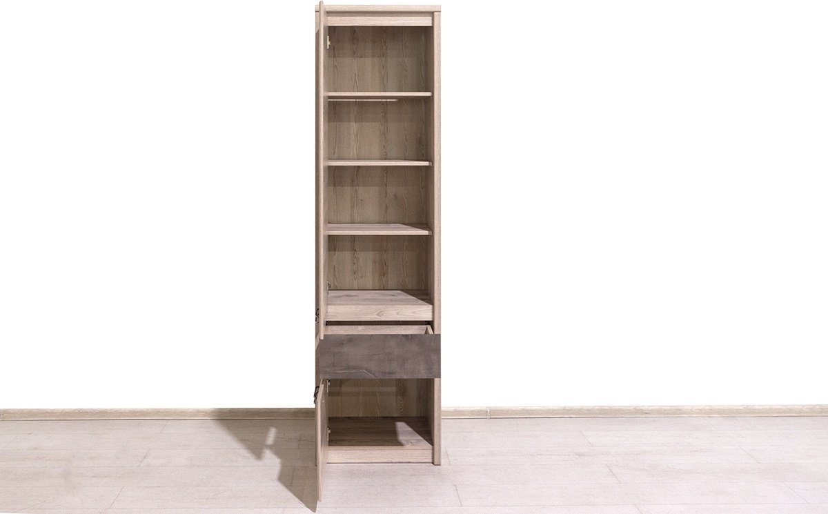 Распашной шкаф ANREX Джаз 2D1S, 56.5x210х40.5 см, коричневый купить,0