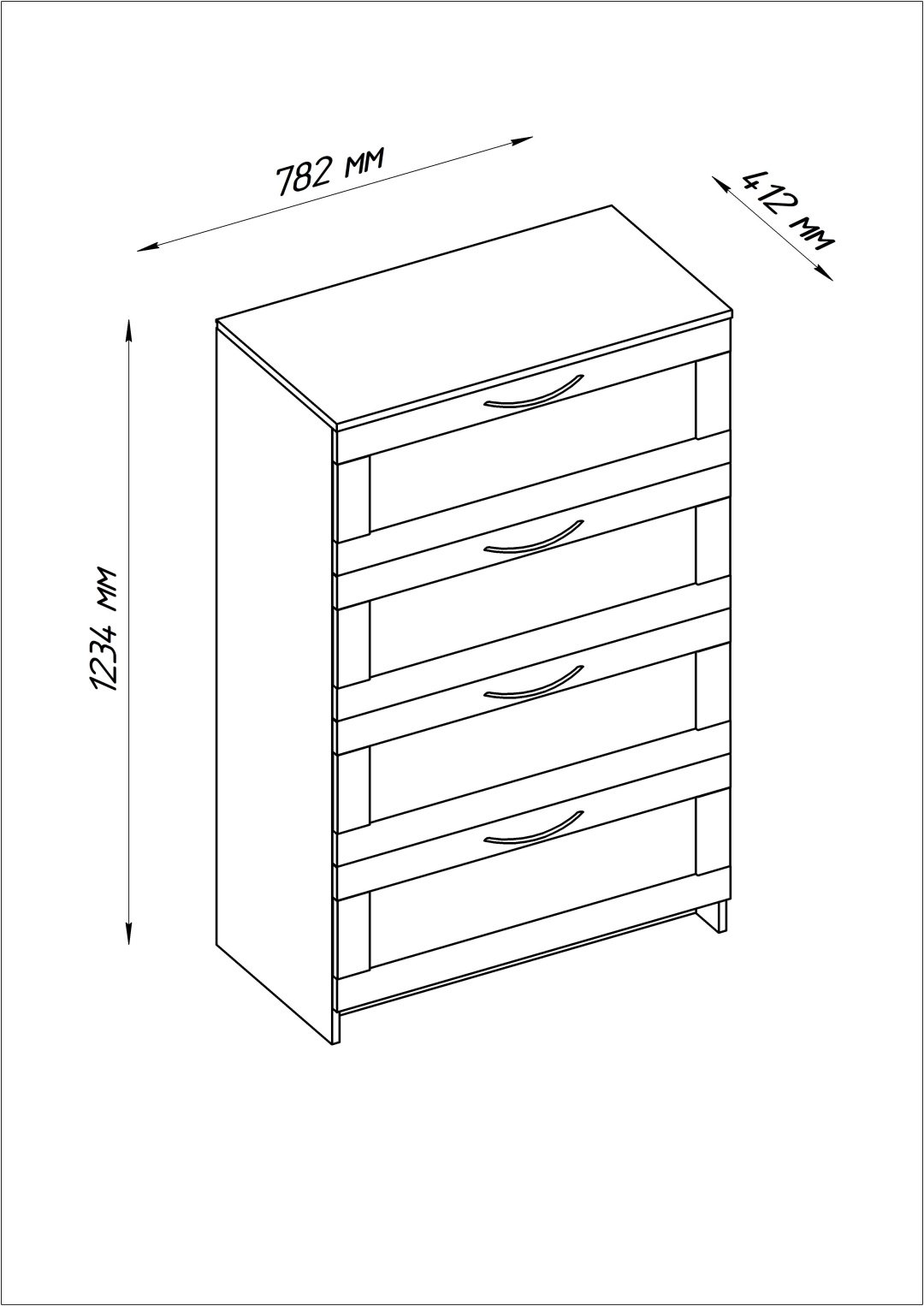 Комод Гуд Лакк СИР-06, 78.2x41.2x123.4 см, белый купить,NaN