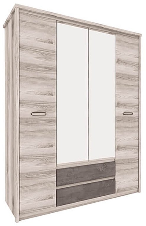 Распашной шкаф ANREX 4DG2S Z найбори Оникс, 166.6x210х59.3 см, коричневый