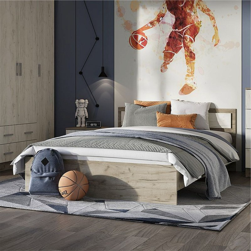 Кровать Стендмебель Гармония 140x200см коричнево-бежевая купить,NaN