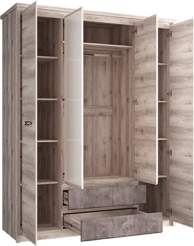 Распашной шкаф ANREX 4DG2S Z найбори Оникс, 166.6x210х59.3 см, коричневый - ForteMarket Распашной шкаф ANREX 4DG2S Z найбори Оникс, 166.6x210х59.3 см, коричневый купить,0