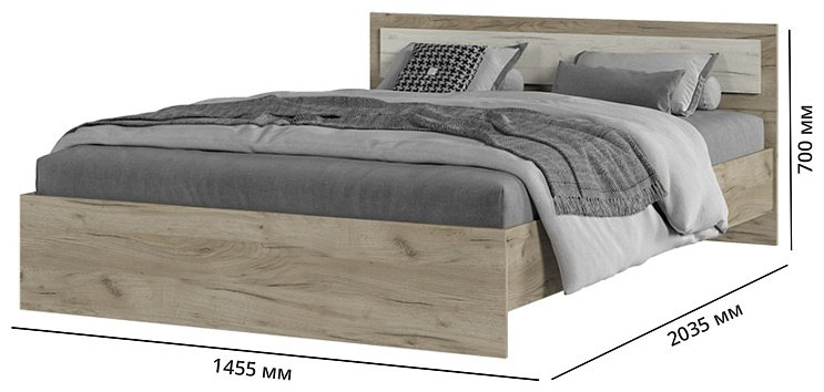 Кровать Стендмебель Гармония 140x200см коричнево-бежевая купить,NaN