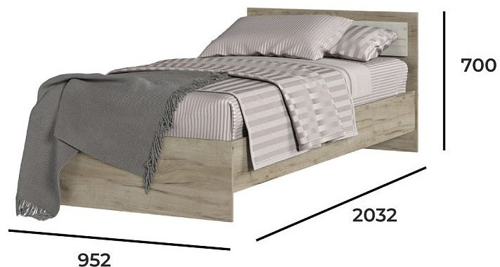 Кровать Стендмебель Гармония 90x200см бело-бежевая купить,NaN
