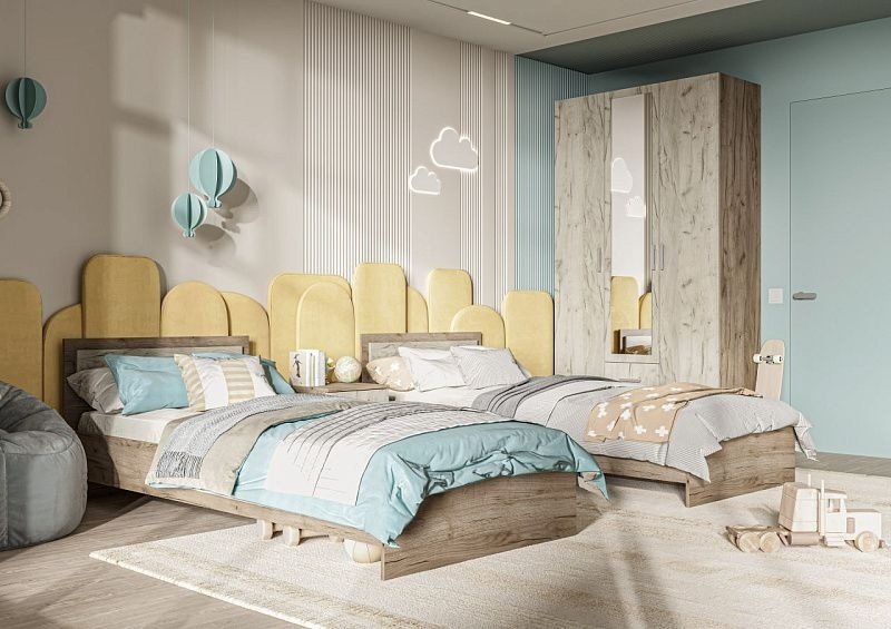 Кровать Стендмебель Гармония 90x200см бело-бежевая купить,NaN