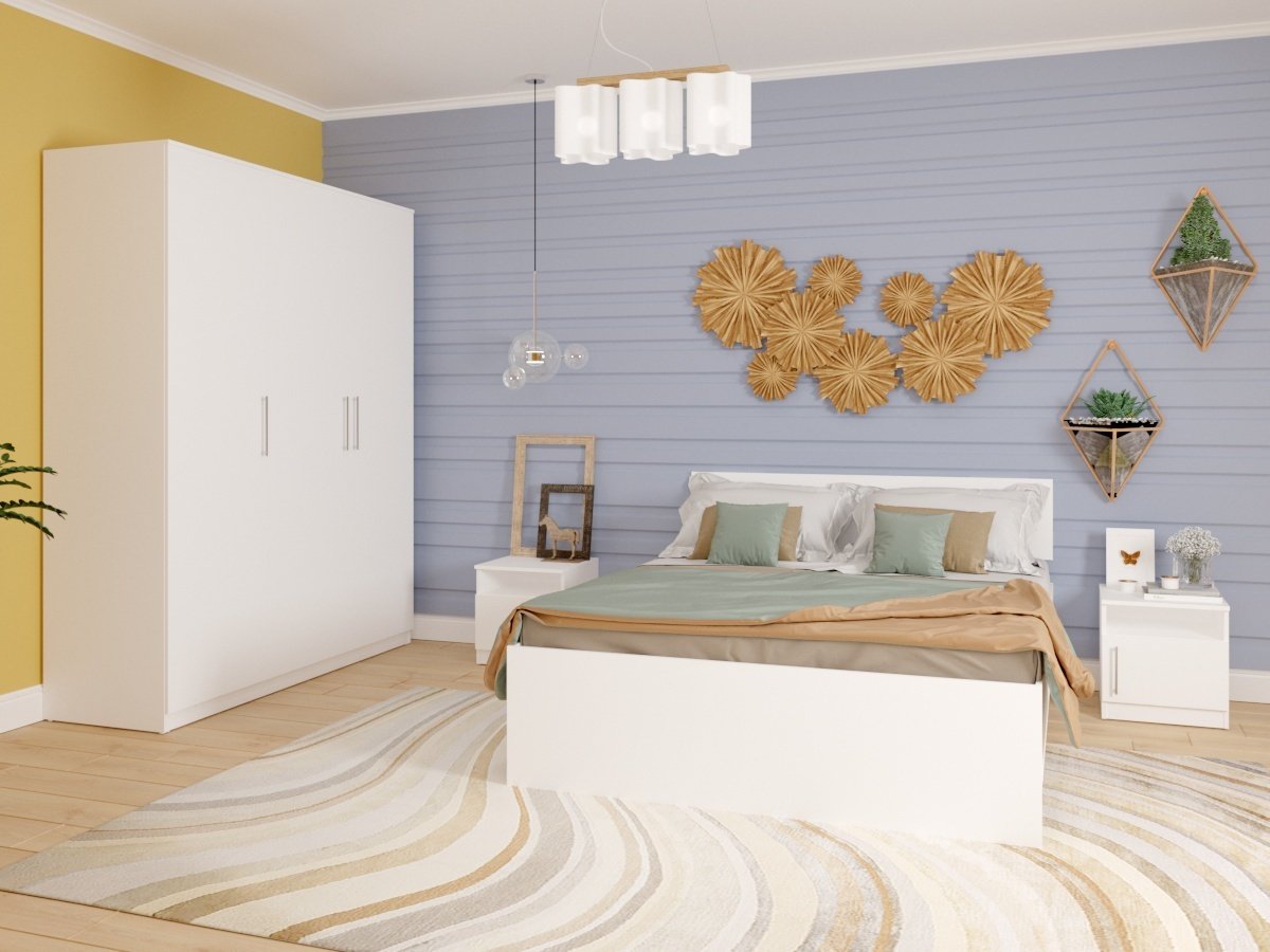 Кровать Мебель Азии Медина 160x200см с матрасом белый купить,NaN
