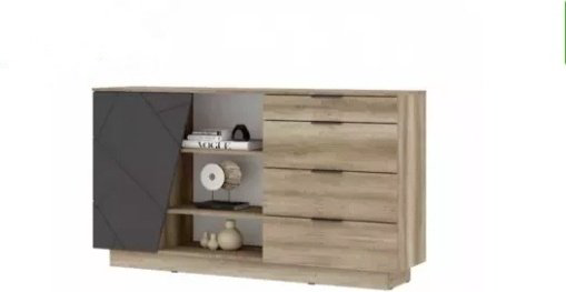 Стендмебель Далласа КМ 01 , 170x40x94 см, серый, светло-коричневый купить,NaN