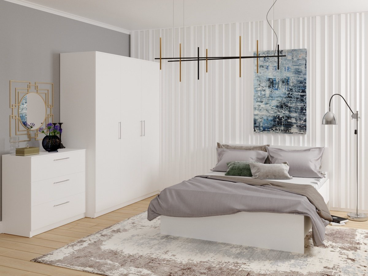 Кровать Мебель Азии Медина 160x200см с матрасом белый купить,NaN