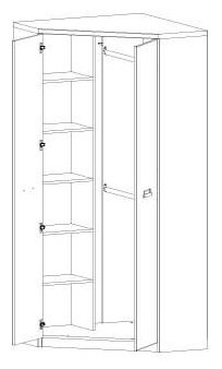 Шкаф угловой ANREX Дизель 2D, 101x210х101 см, коричневый - ForteMarket Шкаф угловой ANREX Дизель 2D, 101x210х101 см, коричневый купить,NaN